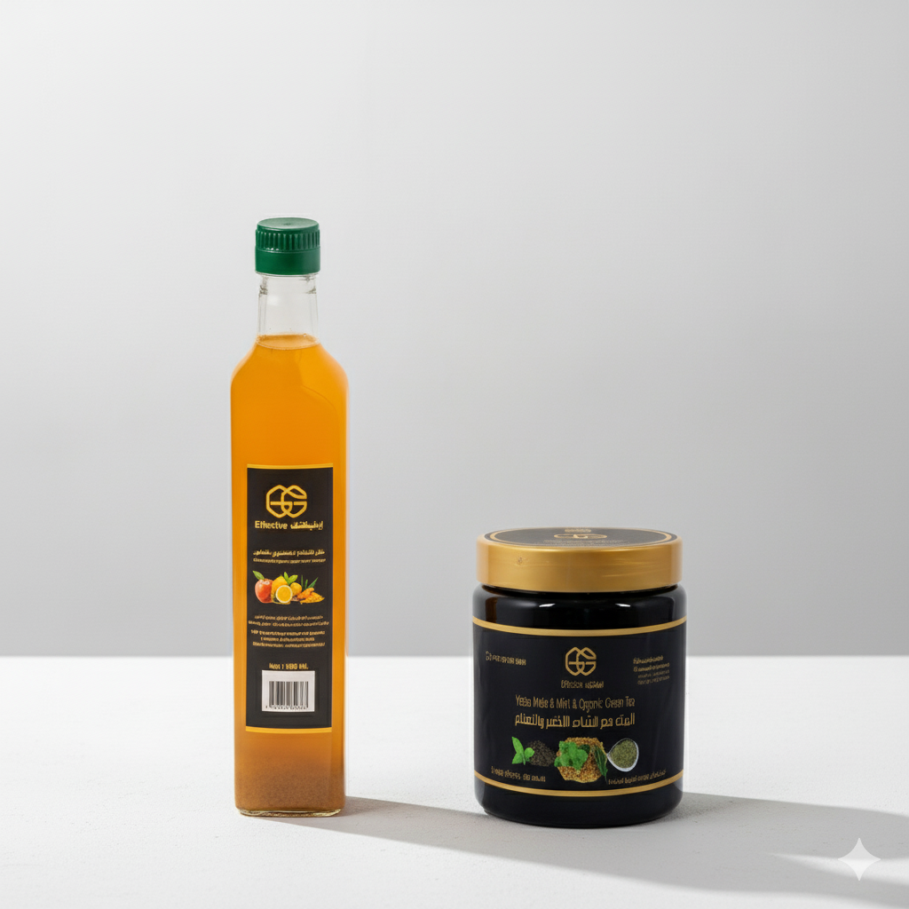 خل التفاح العضوي + شاي المتة المطور