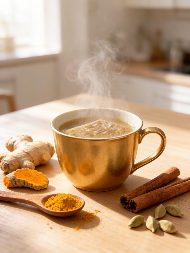 شوربة اللحم بالمشروب الذهبي | Bone Broth Golden Blend