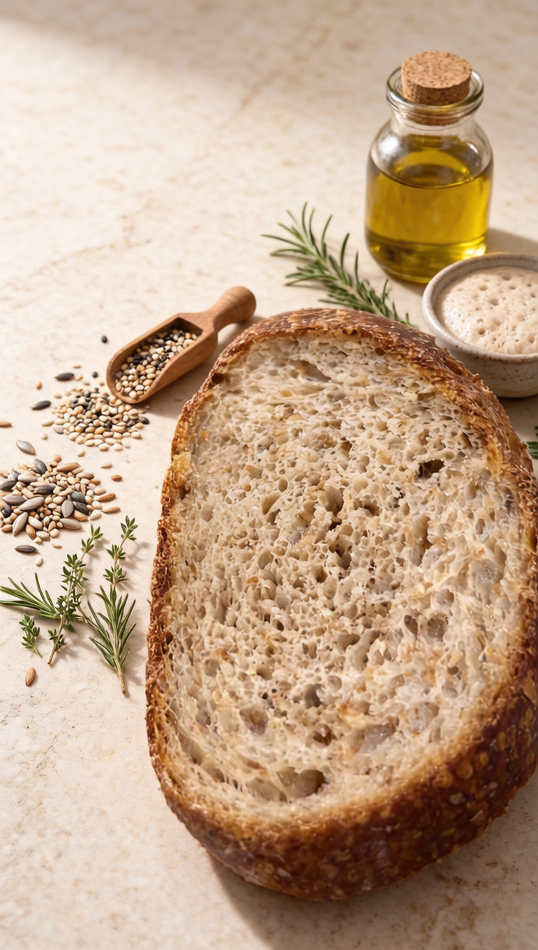 خبز الساوردو الكيتو الطبيعي | Keto Sourdough Bread